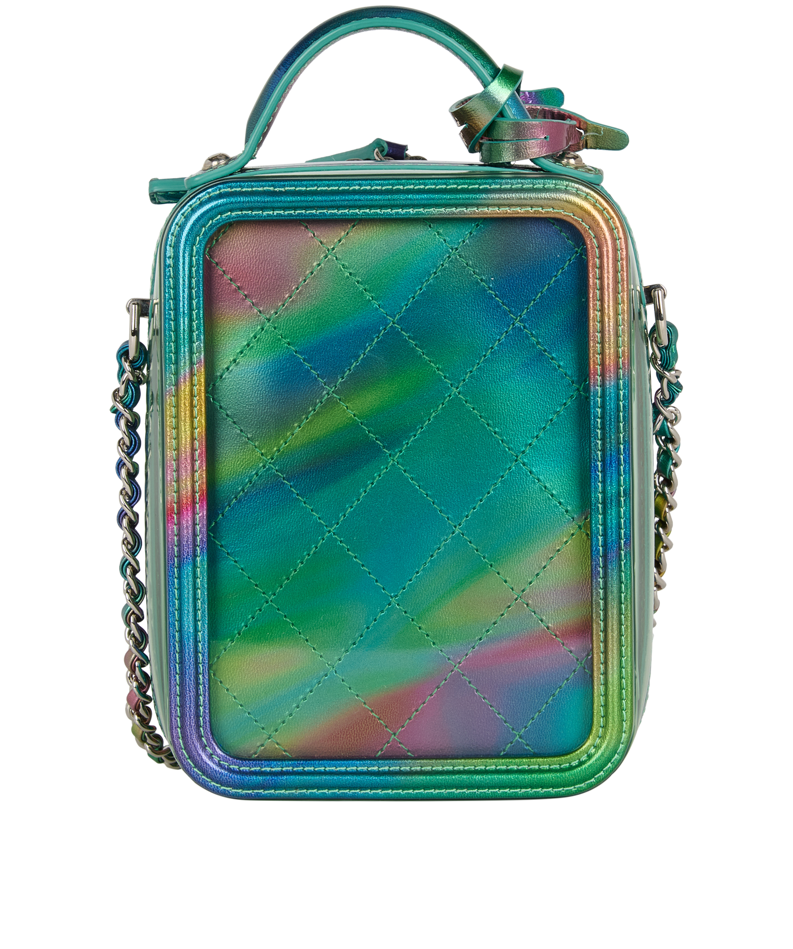 Iridescent Vertical Vanity Case, &pound;2,300, Handbags, Blue/Green, PVC, Back view